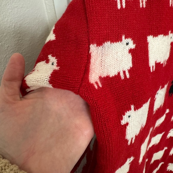 Rowing Blazers/Warm and Wonderful Diana Red Sheep Pattern Sweater - Picture 6 of 13